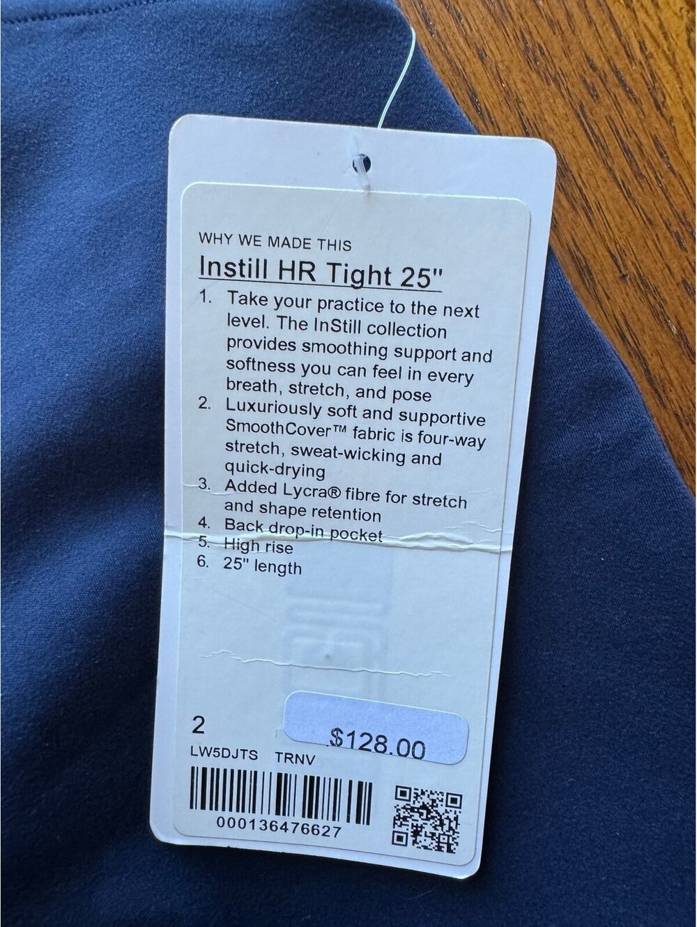 Lululemon Instill High Rise 25” True Navy Size 2 NWT - Picture 4 of 7